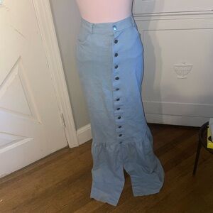 Vintage 1970’s Blue Button Up Mermaid Skirt